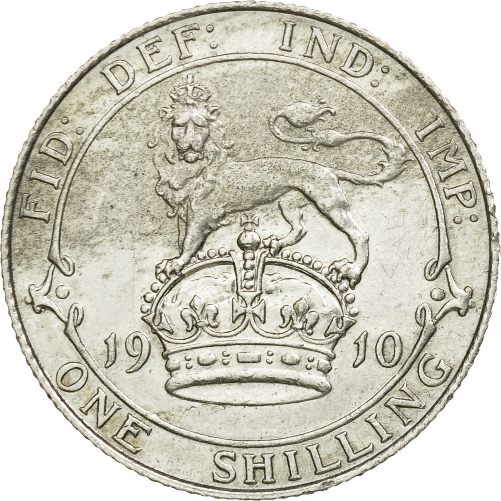 Coin, Great Britain, Edward VII, Shilling, 1910, AU(55-58), Silver, KM:800