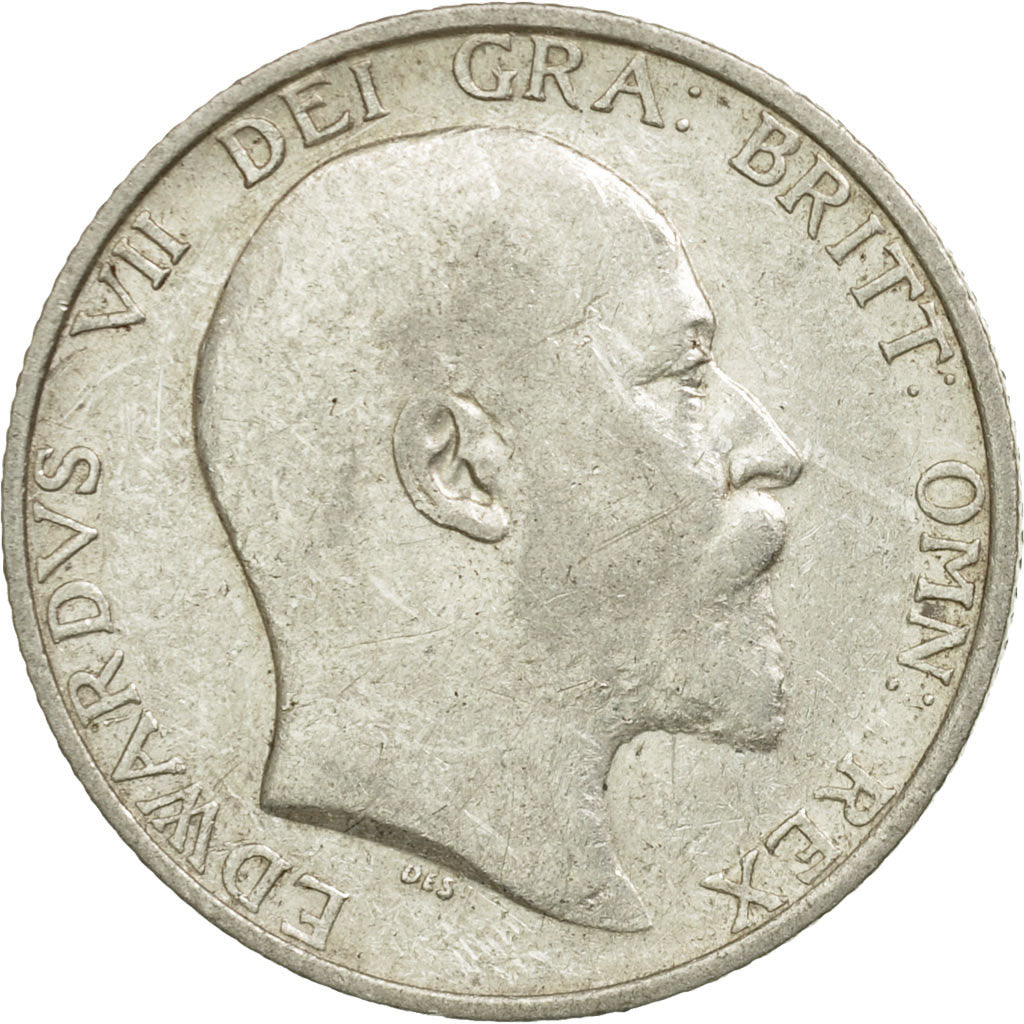 Coin, Great Britain, Edward VII, Shilling, 1910, EF(40-45), Silver, KM:800