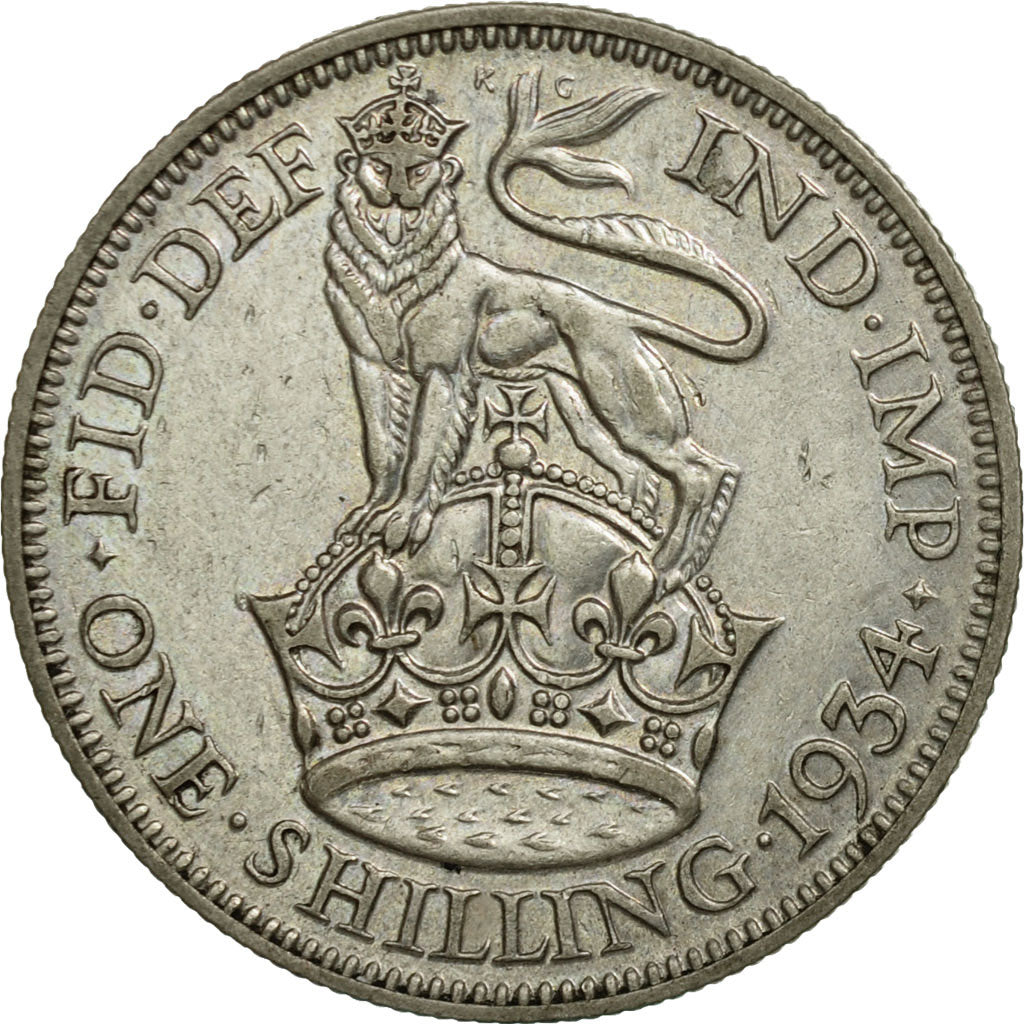 Coin, Great Britain, George V, Shilling, 1934, EF(40-45), Silver, KM:833
