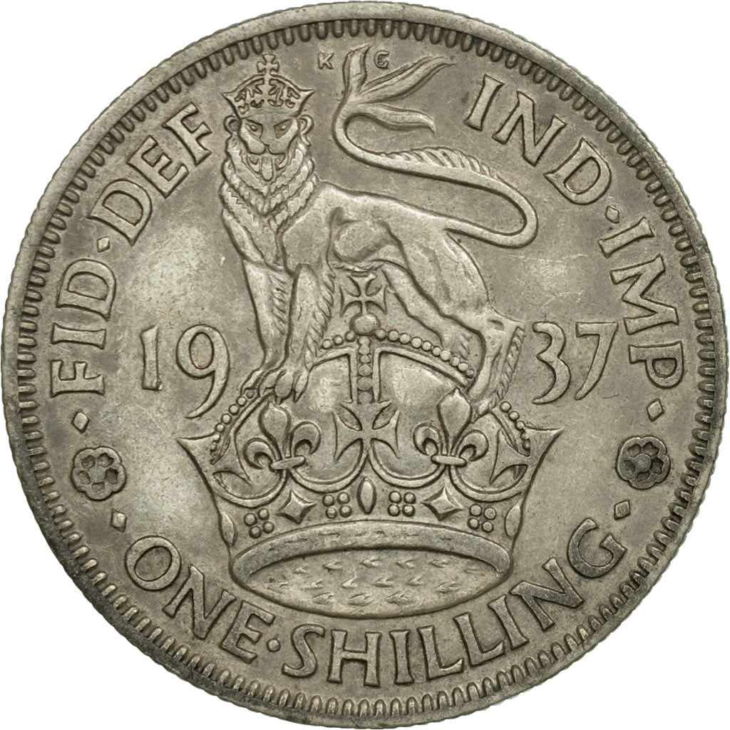 Coin, Great Britain, George VI, Shilling, 1937, EF(40-45), Silver, KM:854