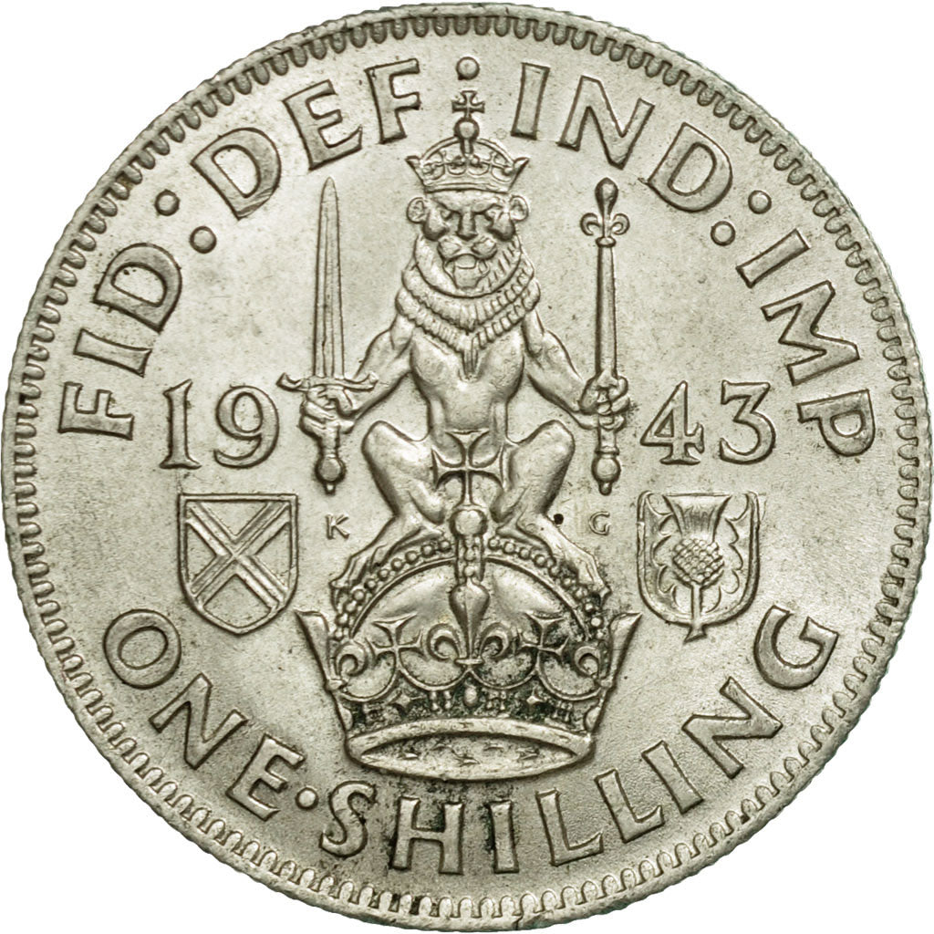 Coin, Great Britain, George VI, Shilling, 1943, EF(40-45), Silver, KM:854