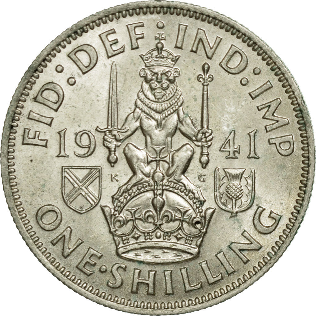 Coin, Great Britain, George VI, Shilling, 1941, EF(40-45), Silver, KM:854