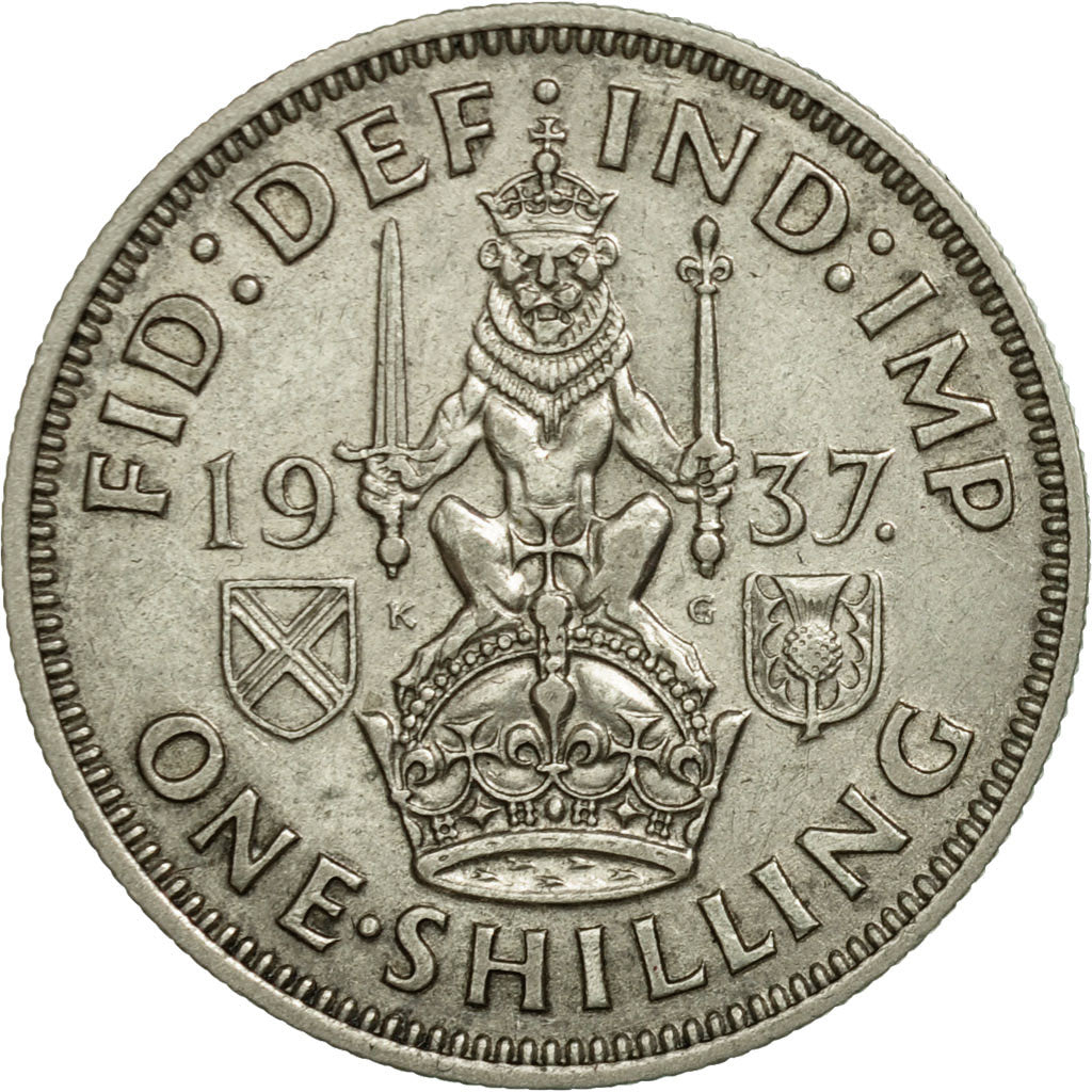 Coin, Great Britain, George VI, Shilling, 1937, EF(40-45), Silver, KM:854