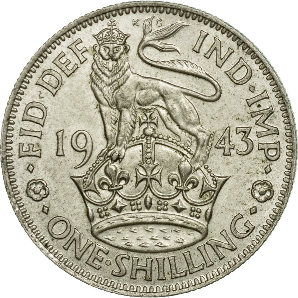 Coin, Great Britain, George VI, Shilling, 1943, EF(40-45), Silver, KM:854