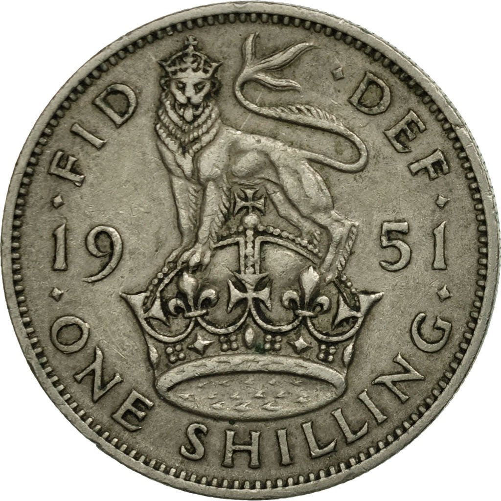 Coin, Great Britain, George VI, Shilling, 1951, EF(40-45), Copper-nickel, KM:863