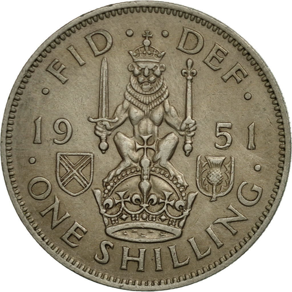 Monnaie, Grande-Bretagne, George VI, Shilling, 1951, TTB, Copper-nickel, KM:864