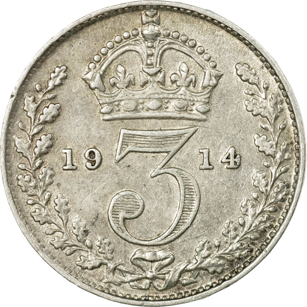 Coin, Great Britain, George V, 3 Pence, 1914, EF(40-45), Silver, KM:813