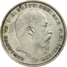 Coin, Great Britain, Edward VII, 3 Pence, 1905, EF(40-45), Silver, KM:797.2