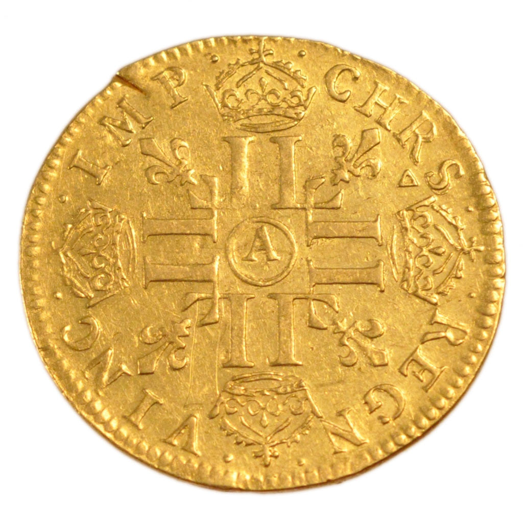 Moneta, Francia, Louis XIV, Louis d'or à la mèche longue, Louis d'Or, 1649