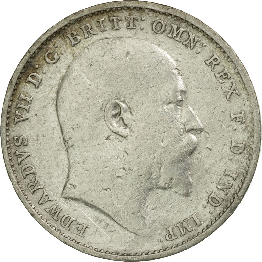 Coin, Great Britain, Edward VII, 3 Pence, 1907, EF(40-45), Silver, KM:797.2