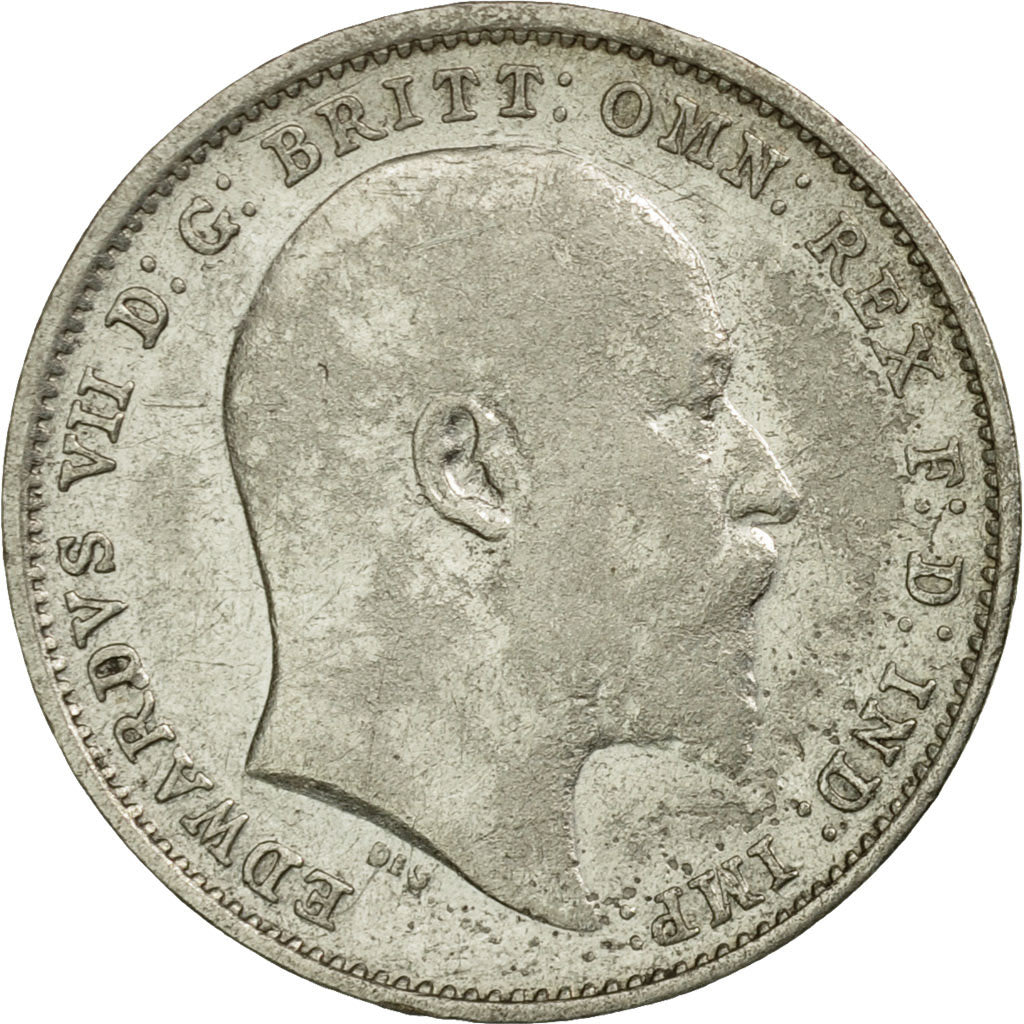 Coin, Great Britain, Edward VII, 3 Pence, 1906, EF(40-45), Silver, KM:797.2