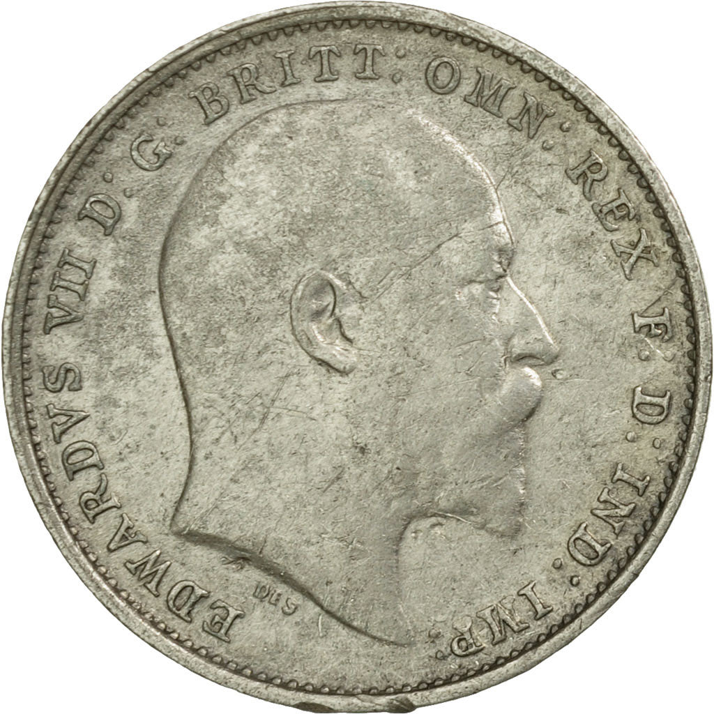 Coin, Great Britain, Edward VII, 3 Pence, 1910, EF(40-45), Silver, KM:797.2