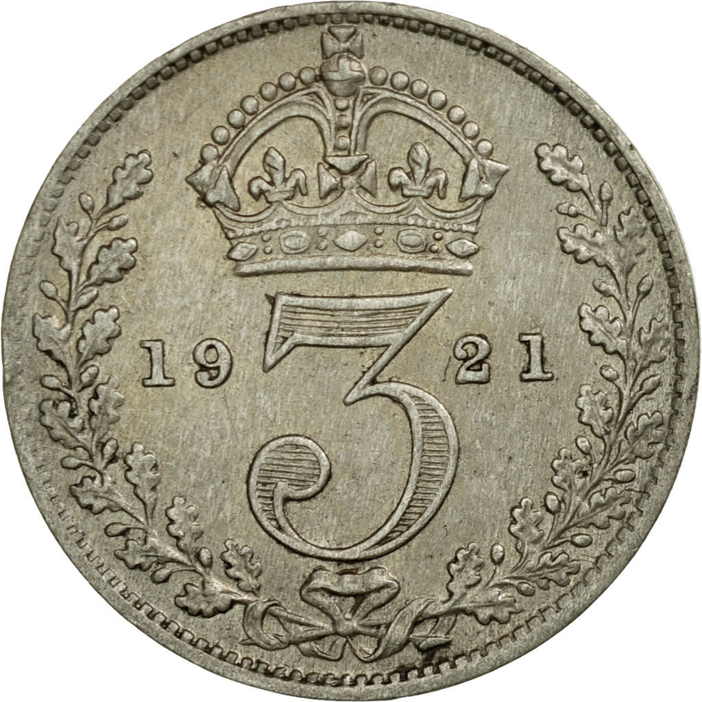 Coin, Great Britain, George V, 3 Pence, 1921, EF(40-45), Silver, KM:813a