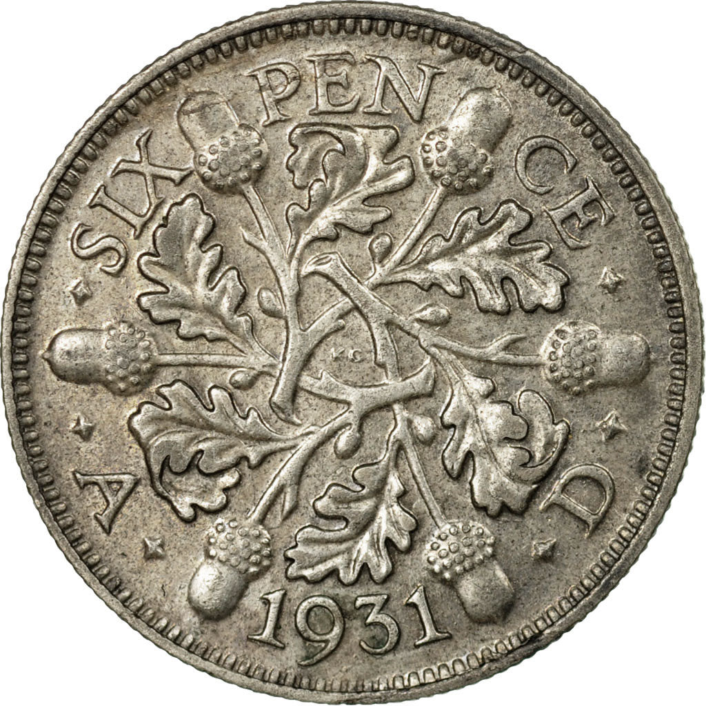 Coin, Great Britain, George V, 6 Pence, 1931, EF(40-45), Silver, KM:832