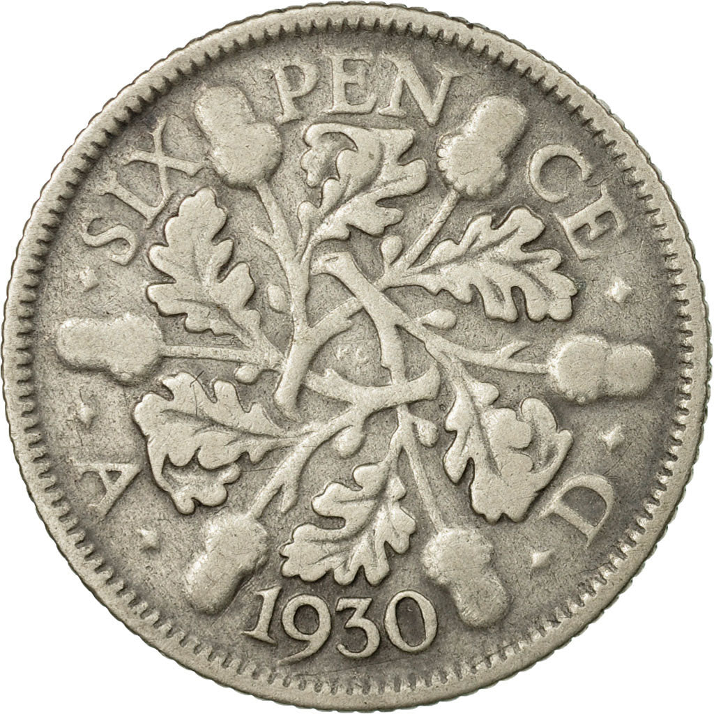 Coin, Great Britain, George V, 6 Pence, 1930, EF(40-45), Silver, KM:832