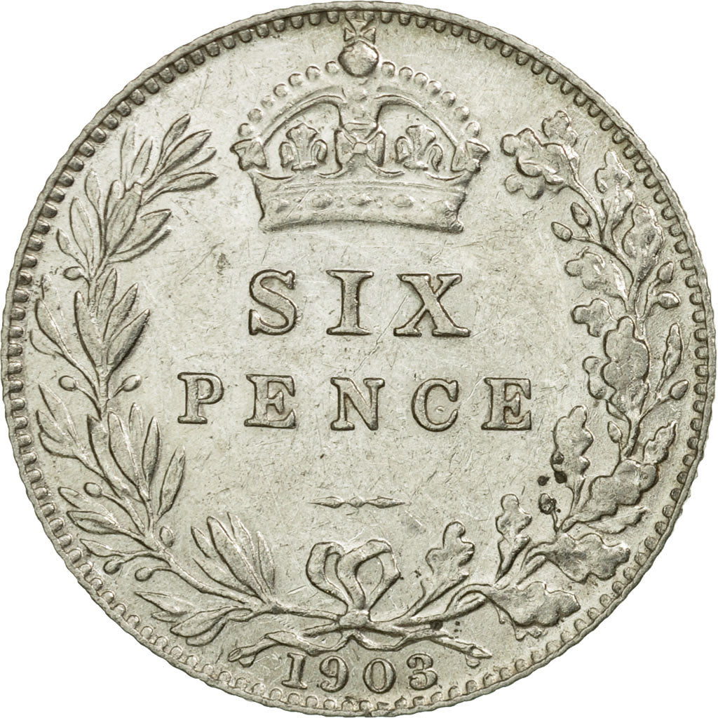 Coin, Great Britain, Edward VII, 6 Pence, 1903, EF(40-45), Silver, KM:799