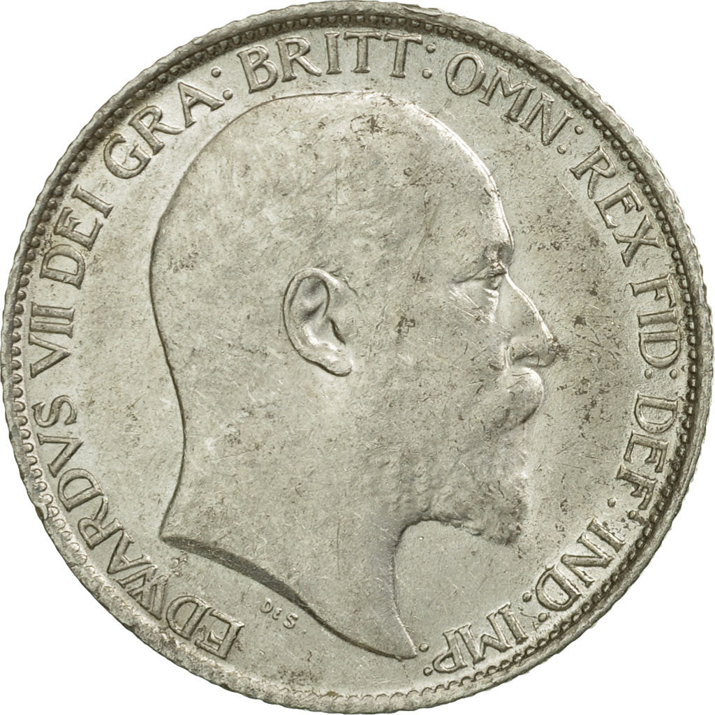 Coin, Great Britain, Edward VII, 6 Pence, 1904, EF(40-45), Silver, KM:799