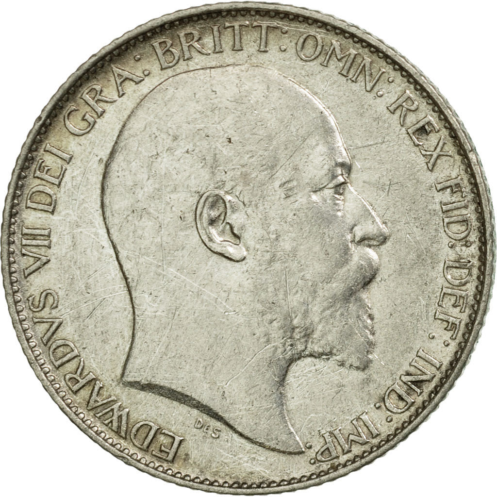 Coin, Great Britain, Edward VII, 6 Pence, 1909, EF(40-45), Silver, KM:799