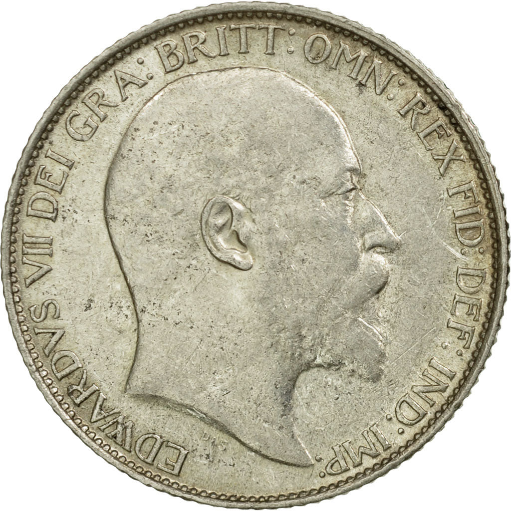 Coin, Great Britain, Edward VII, 6 Pence, 1910, EF(40-45), Silver, KM:799