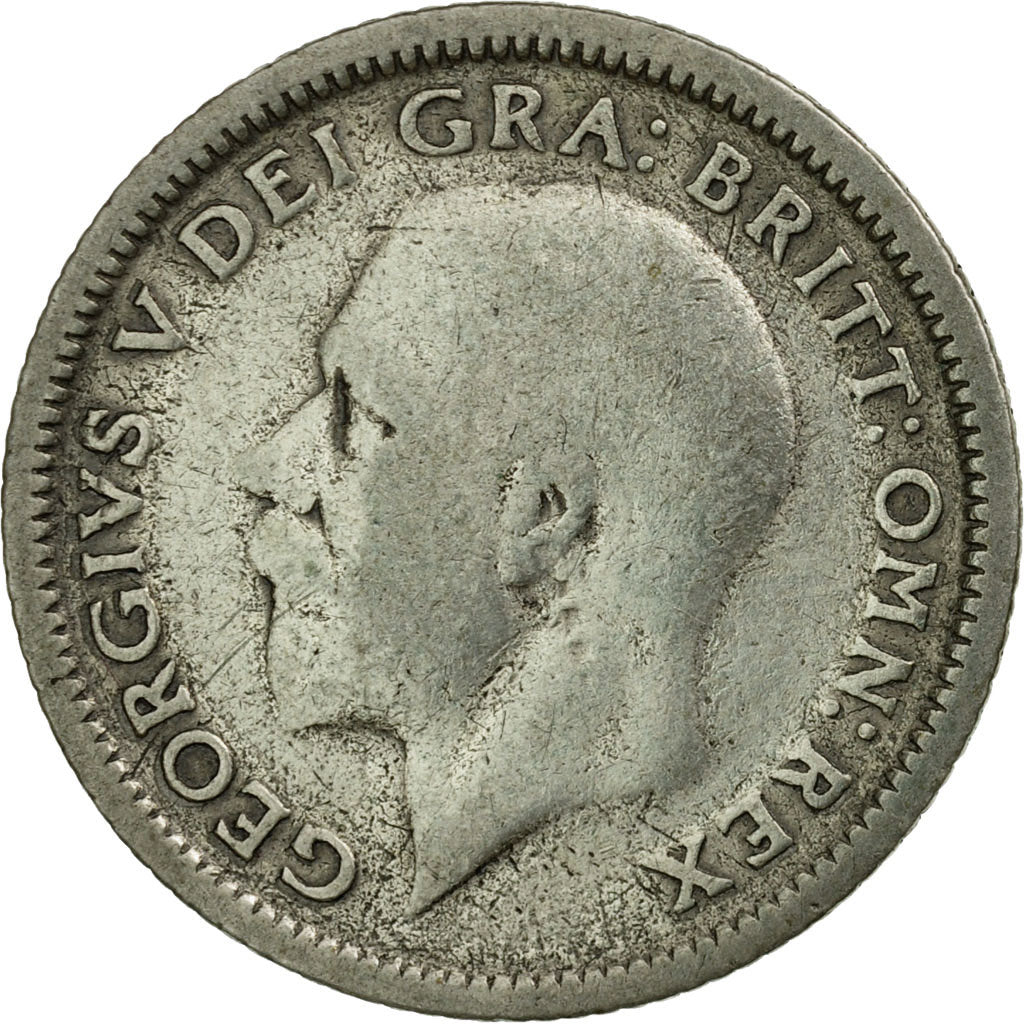 Coin, Great Britain, George V, 6 Pence, 1927, VF(30-35), Silver, KM:828