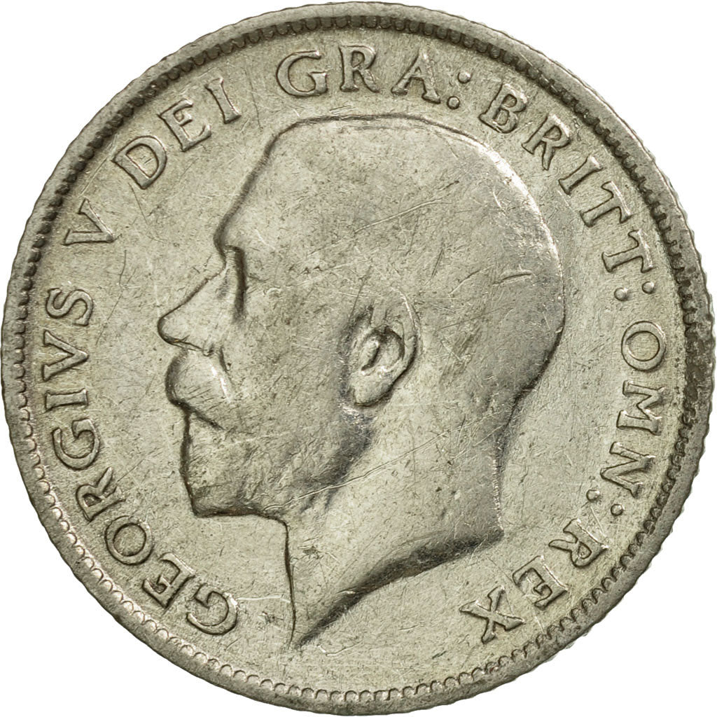 Coin, Great Britain, George V, 6 Pence, 1916, EF(40-45), Silver, KM:815