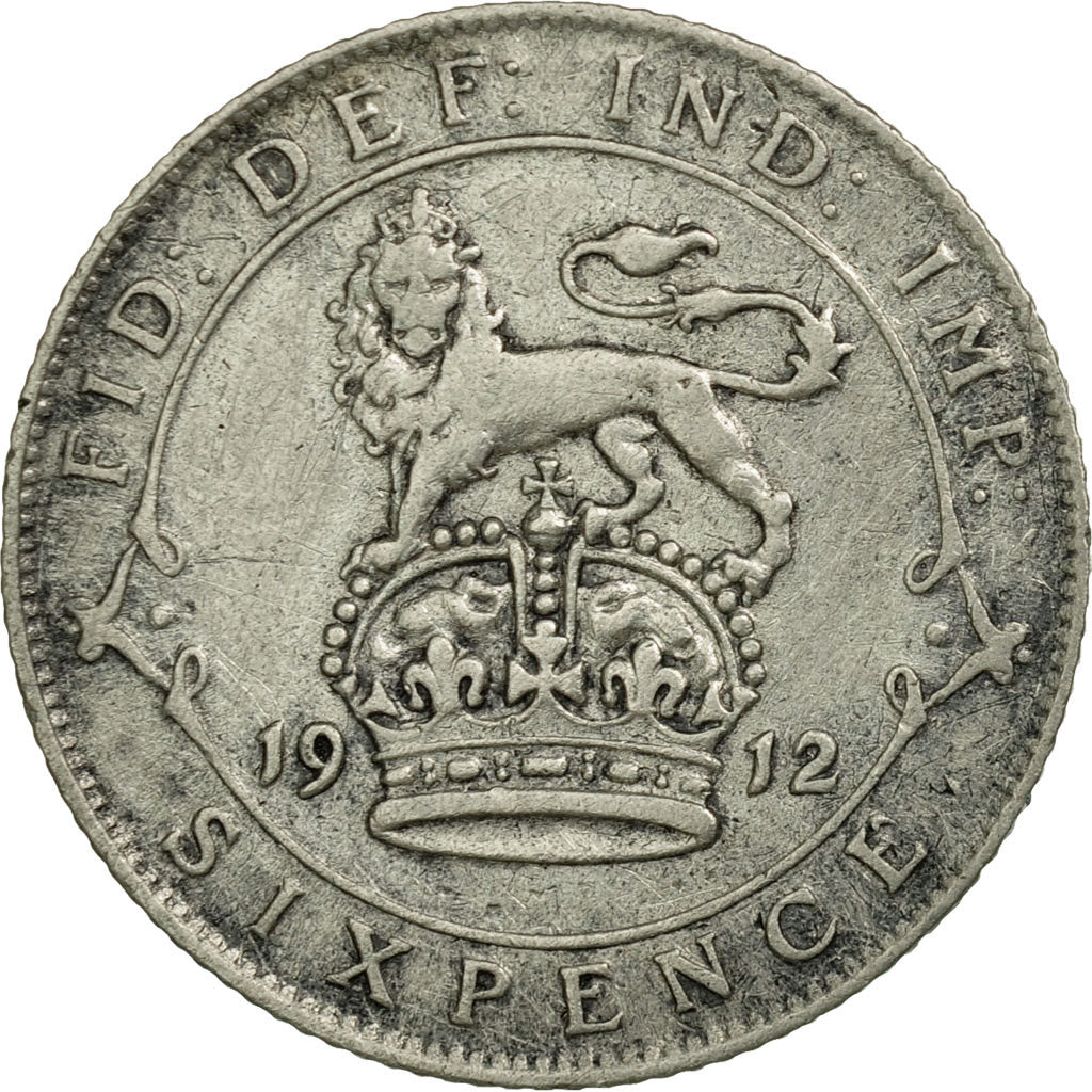 Coin, Great Britain, George V, 6 Pence, 1912, EF(40-45), Silver, KM:815