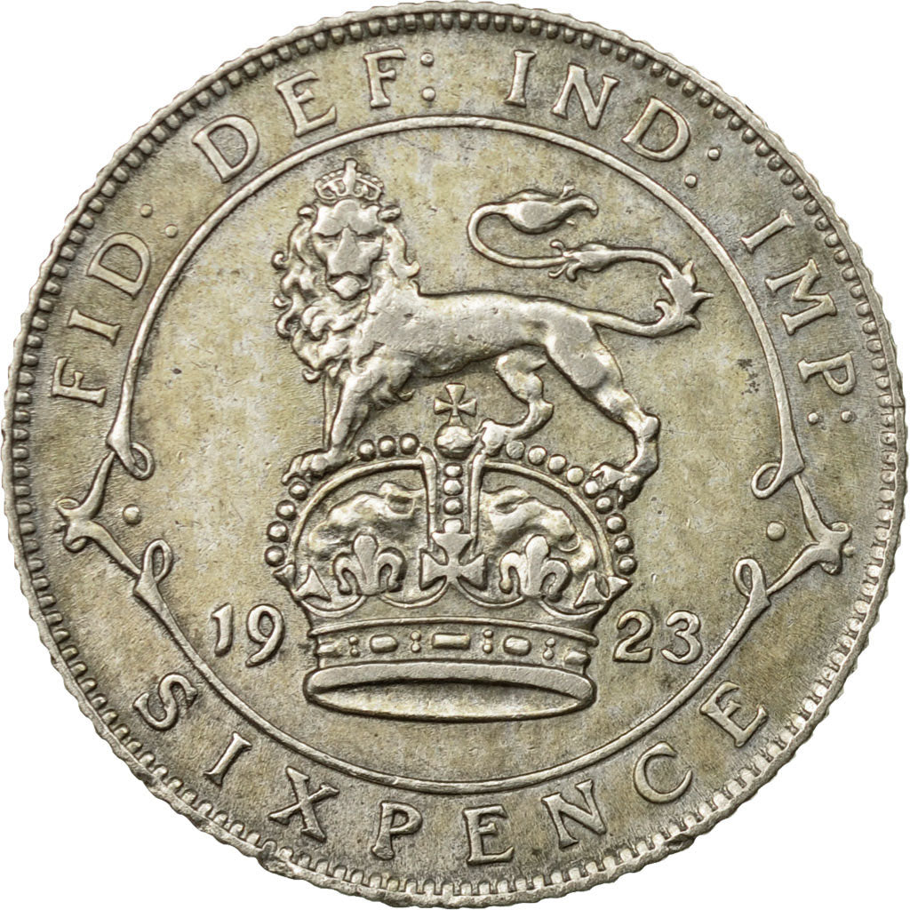 Coin, Great Britain, George V, 6 Pence, 1923, EF(40-45), Silver, KM:815a.1
