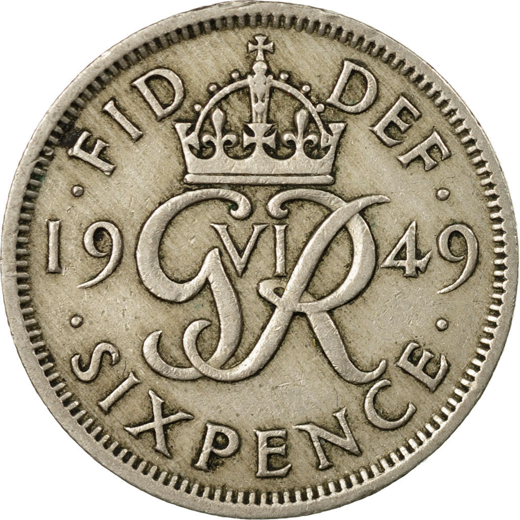 Monnaie, Grande-Bretagne, George VI, 6 Pence, 1949, TTB, Copper-nickel, KM:875