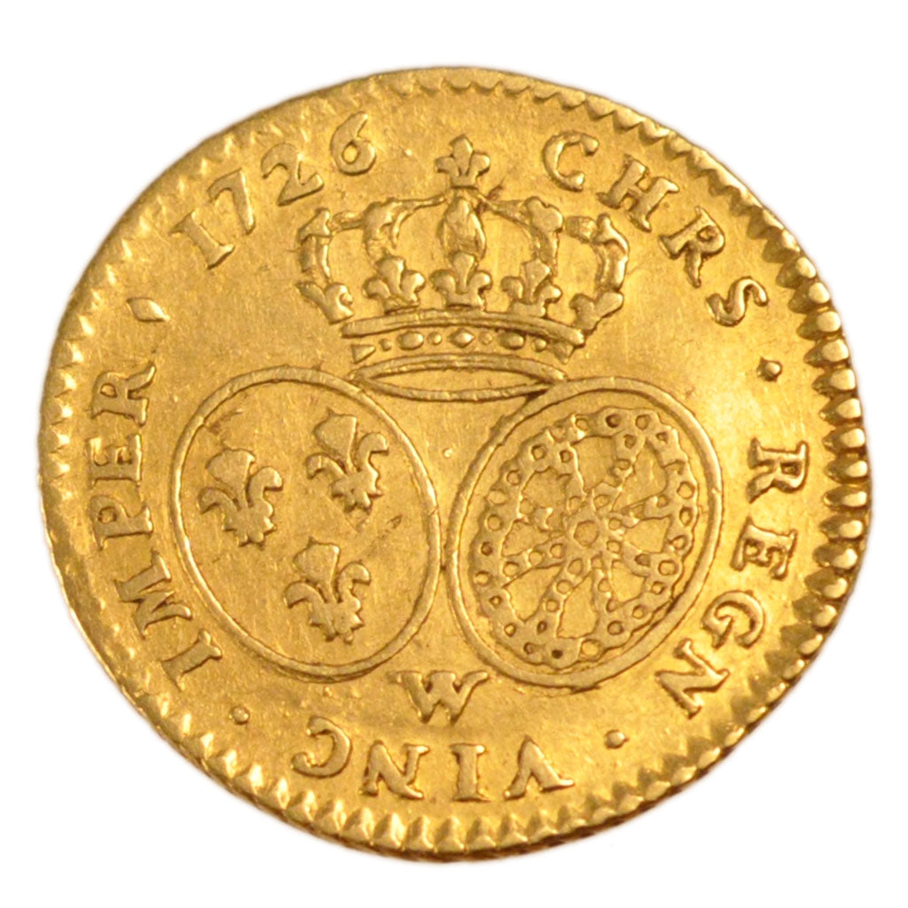 FRANCE, 1/2 Louis d'or aux lunettes, 1/2 Louis D'or, 1726, Lille, KM #488.13,...