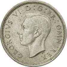 Coin, Great Britain, George VI, 6 Pence, 1946, AU(55-58), Silver, KM:852