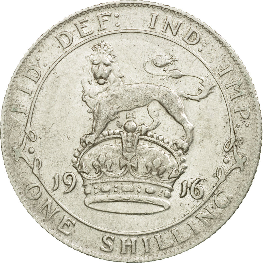 Coin, Great Britain, George V, Shilling, 1916, EF(40-45), Silver, KM:816