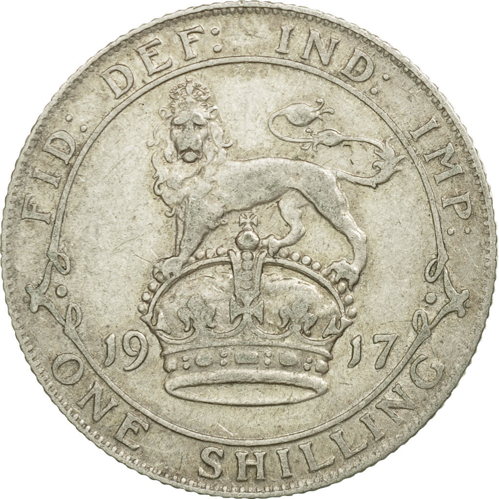 Coin, Great Britain, George V, Shilling, 1917, EF(40-45), Silver, KM:816