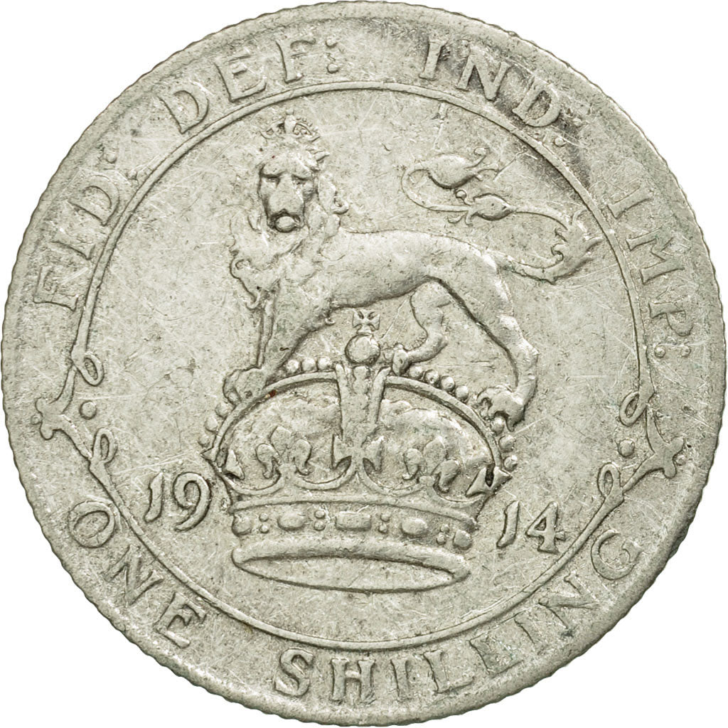 Coin, Great Britain, George V, Shilling, 1914, EF(40-45), Silver, KM:816