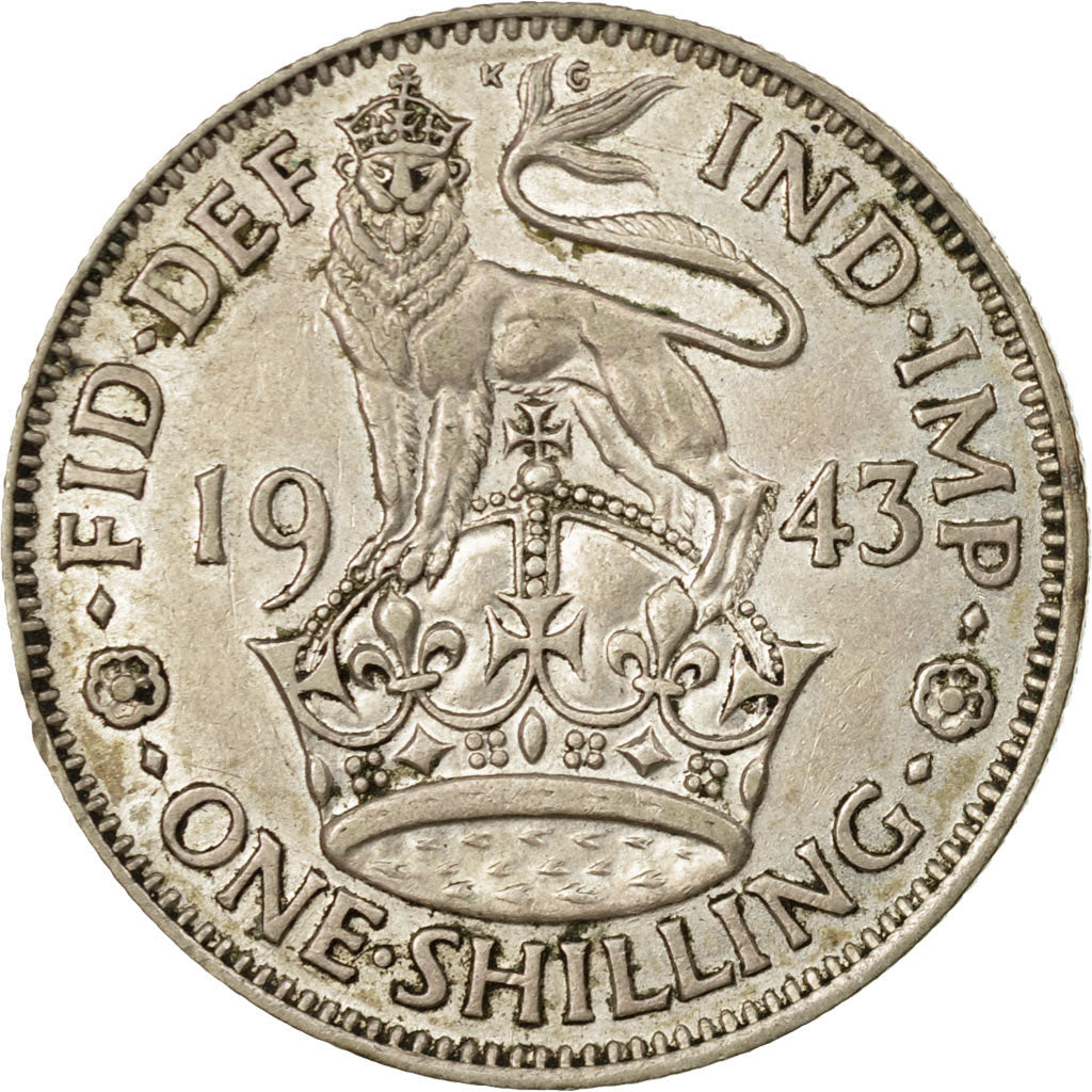 Coin, Great Britain, George VI, Shilling, 1943, EF(40-45), Silver, KM:853