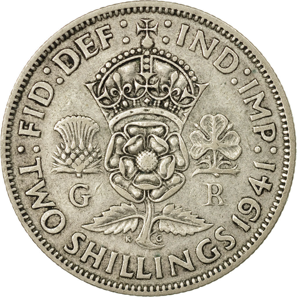 Coin, Great Britain, George VI, Florin, Two Shillings, 1941, EF(40-45), Silver