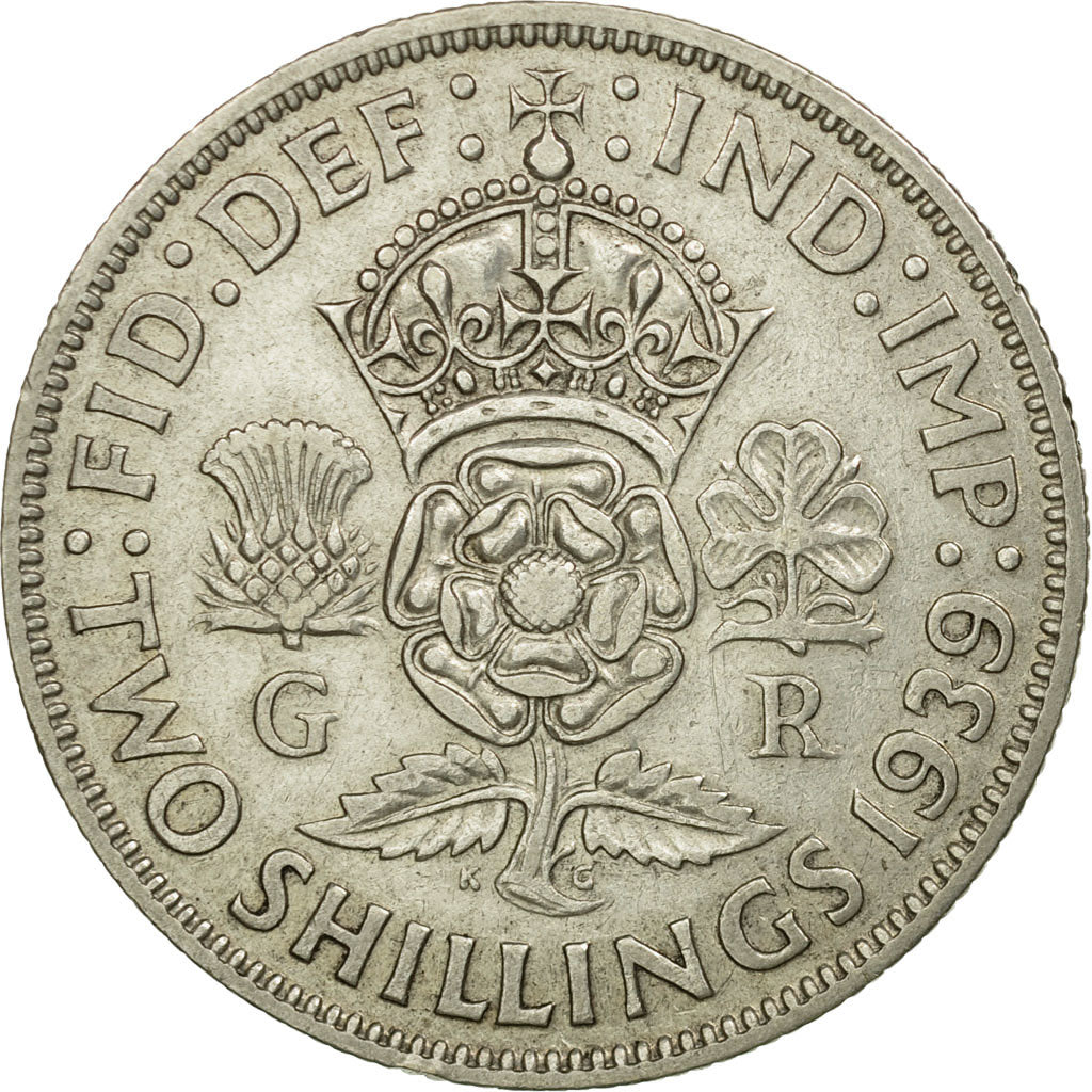 Coin, Great Britain, George VI, Florin, Two Shillings, 1939, EF(40-45), Silver