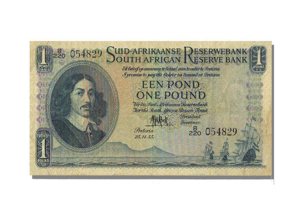 South Africa, 1 Pound, 1955, KM #93e, 1955-11-25, UNC(60-62), B 220