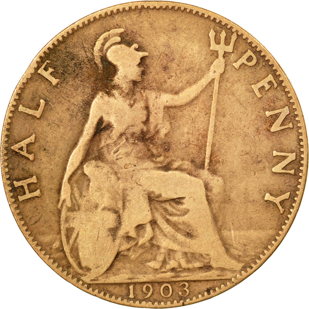 Coin, Great Britain, Edward VII, 1/2 Penny, 1903, VF(30-35), Bronze, KM:793.2