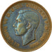 Coin, Great Britain, George VI, 1/2 Penny, 1945, EF(40-45), Bronze, KM:844