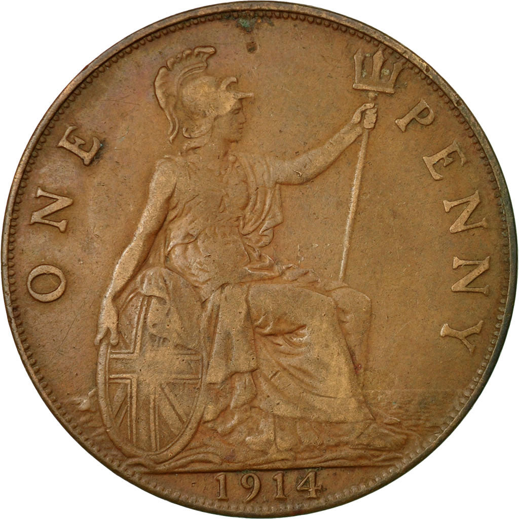 Coin, Great Britain, George V, Penny, 1914, EF(40-45), Bronze, KM:810