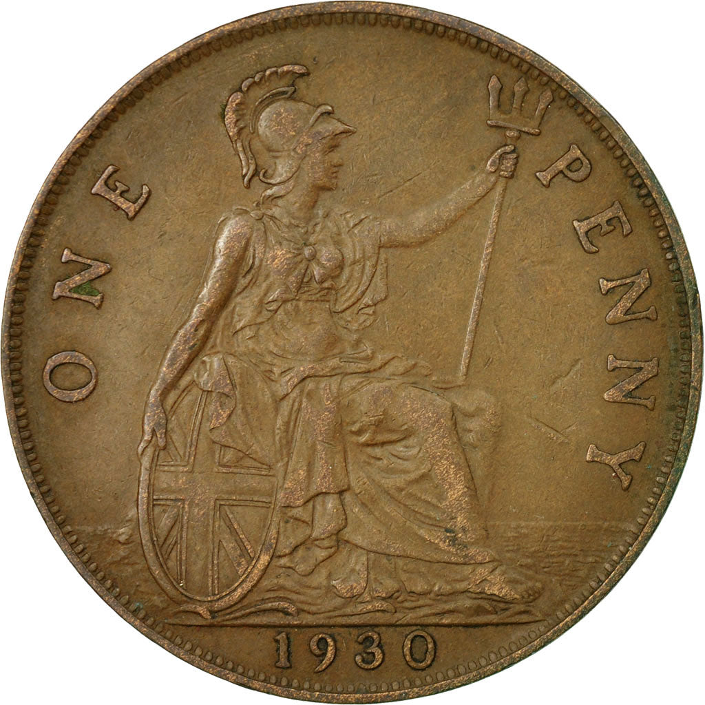 Coin, Great Britain, George V, Penny, 1930, EF(40-45), Bronze, KM:838