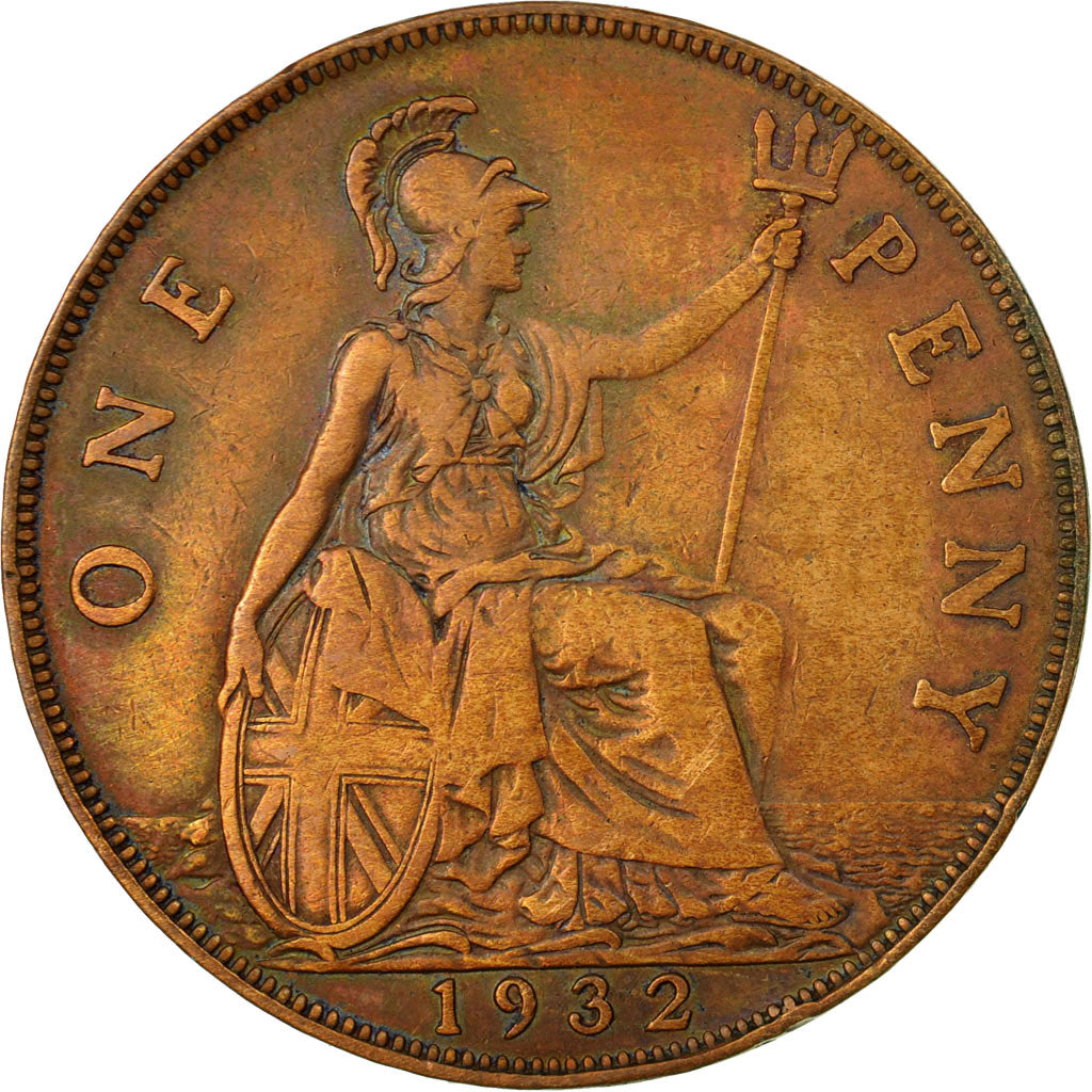 Coin, Great Britain, George V, Penny, 1932, EF(40-45), Bronze, KM:838