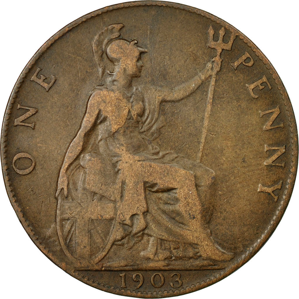 Coin, Great Britain, Edward VII, Penny, 1903, VF(30-35), Bronze, KM:794.2