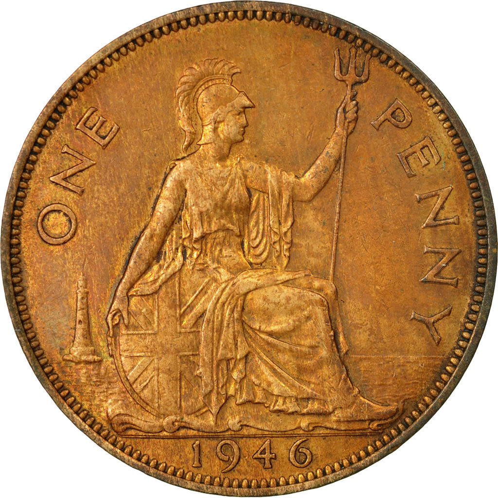 Coin, Great Britain, Edward VII, Penny, 1946, EF(40-45), Bronze, KM:794.2