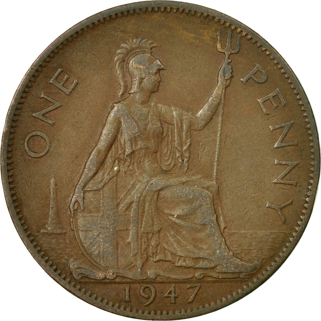 Coin, Great Britain, George VI, Penny, 1947, VF(30-35), Bronze, KM:845