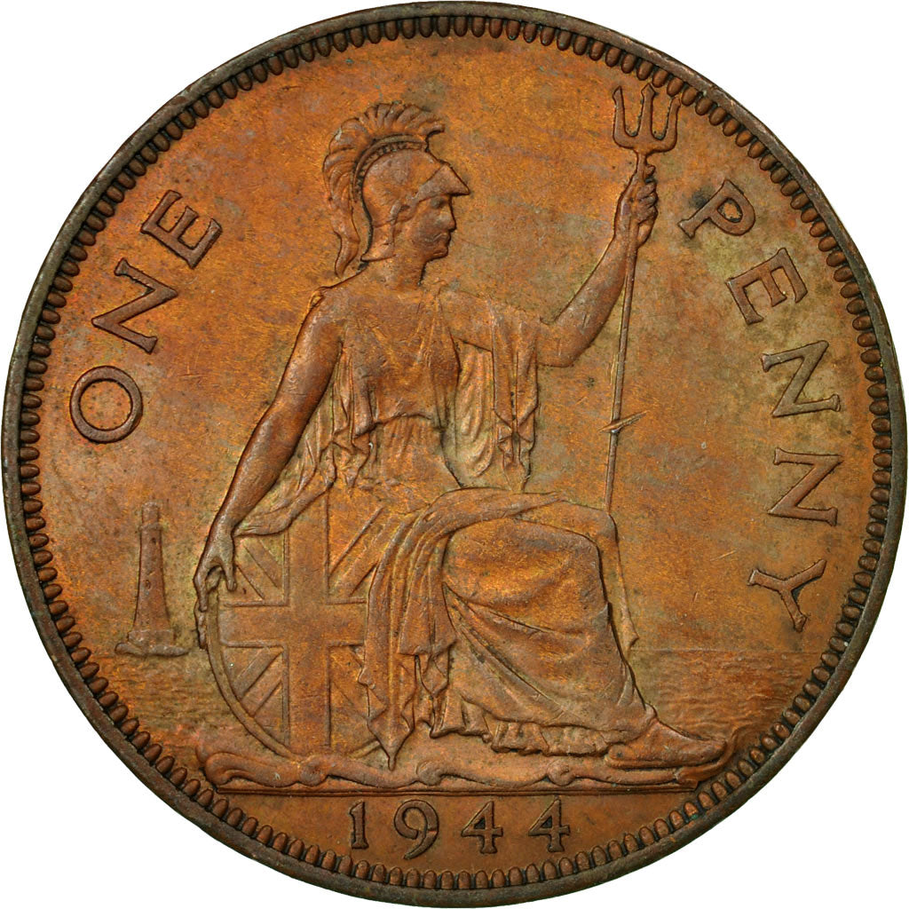 Coin, Great Britain, George VI, Penny, 1944, EF(40-45), Bronze, KM:845