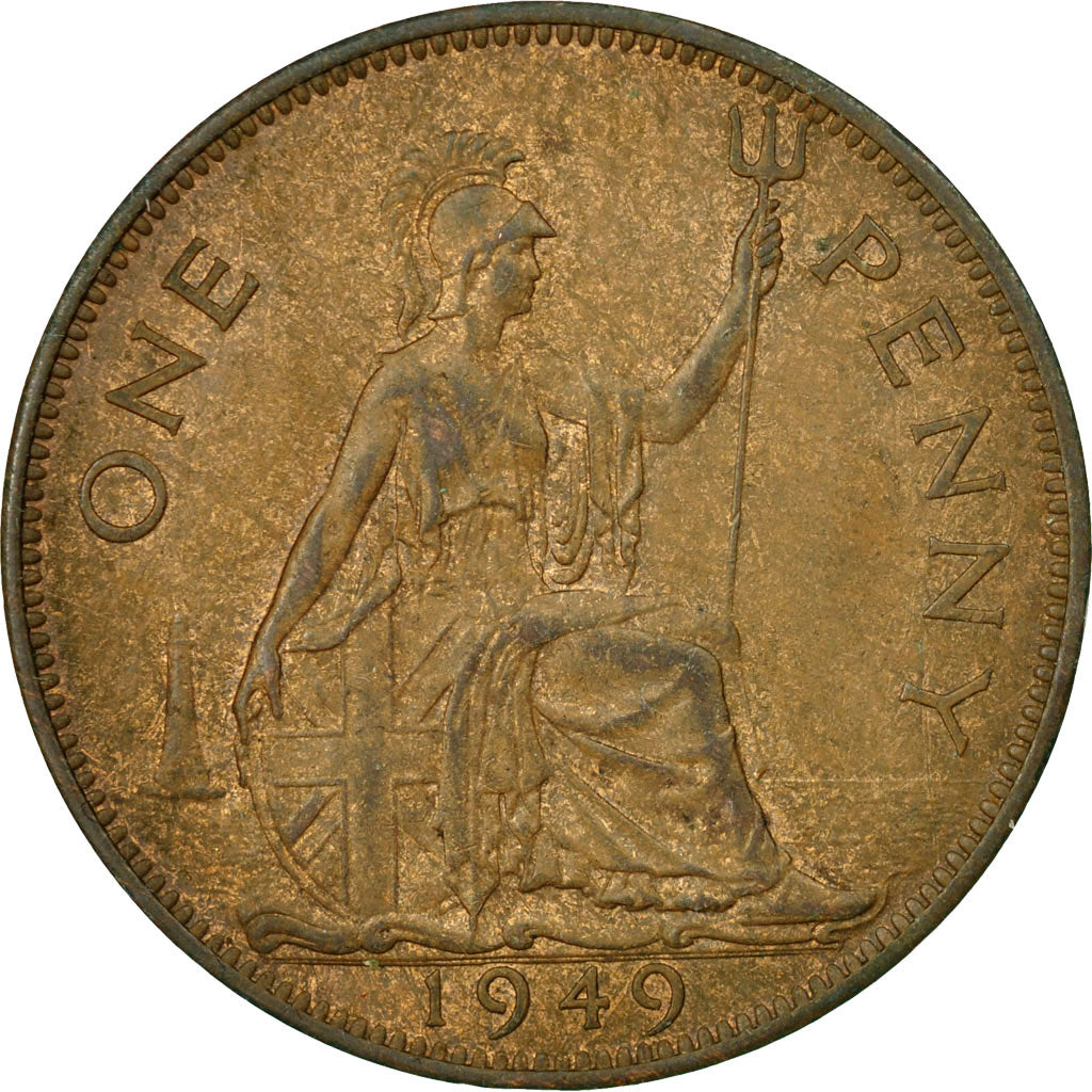 Coin, Great Britain, George VI, Penny, 1949, VF(20-25), Bronze, KM:869
