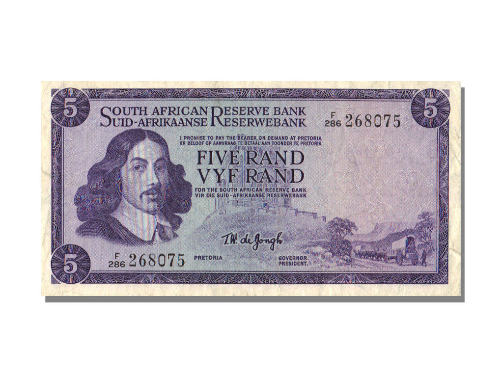 South Africa, 5 Rand, 1975, KM #111c, AU(55-58), F 286
