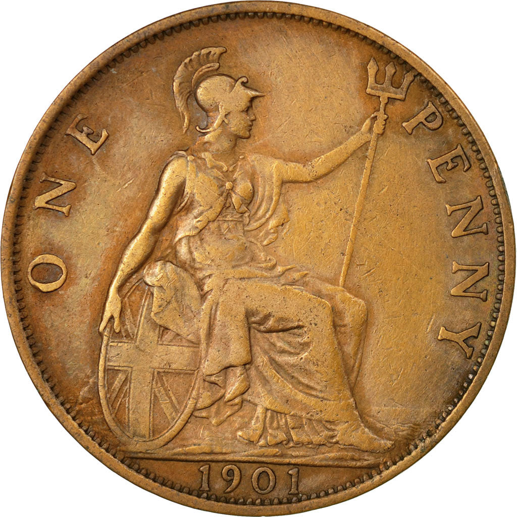 Coin, Great Britain, Victoria, Penny, 1901, EF(40-45), Bronze, KM:790