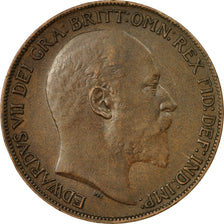 Coin, Great Britain, Edward VII, Penny, 1910, AU(50-53), Bronze, KM:794.2